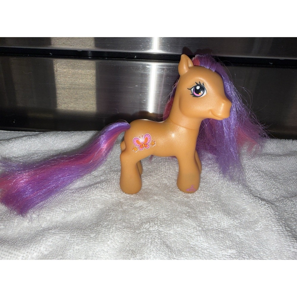 My Little Pony G3 Scootaloo Mlp 2007 Glitter Orange Pony Butterfly Cutie Mark G3
